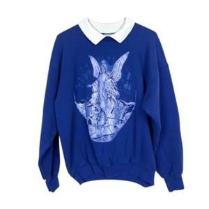 Vintage lee angel graphic collared sweatshirt